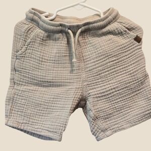 Next Boys Stone Beige Cotton Gauze Drawstring Shorts 5-6 Years 631-533-425‎